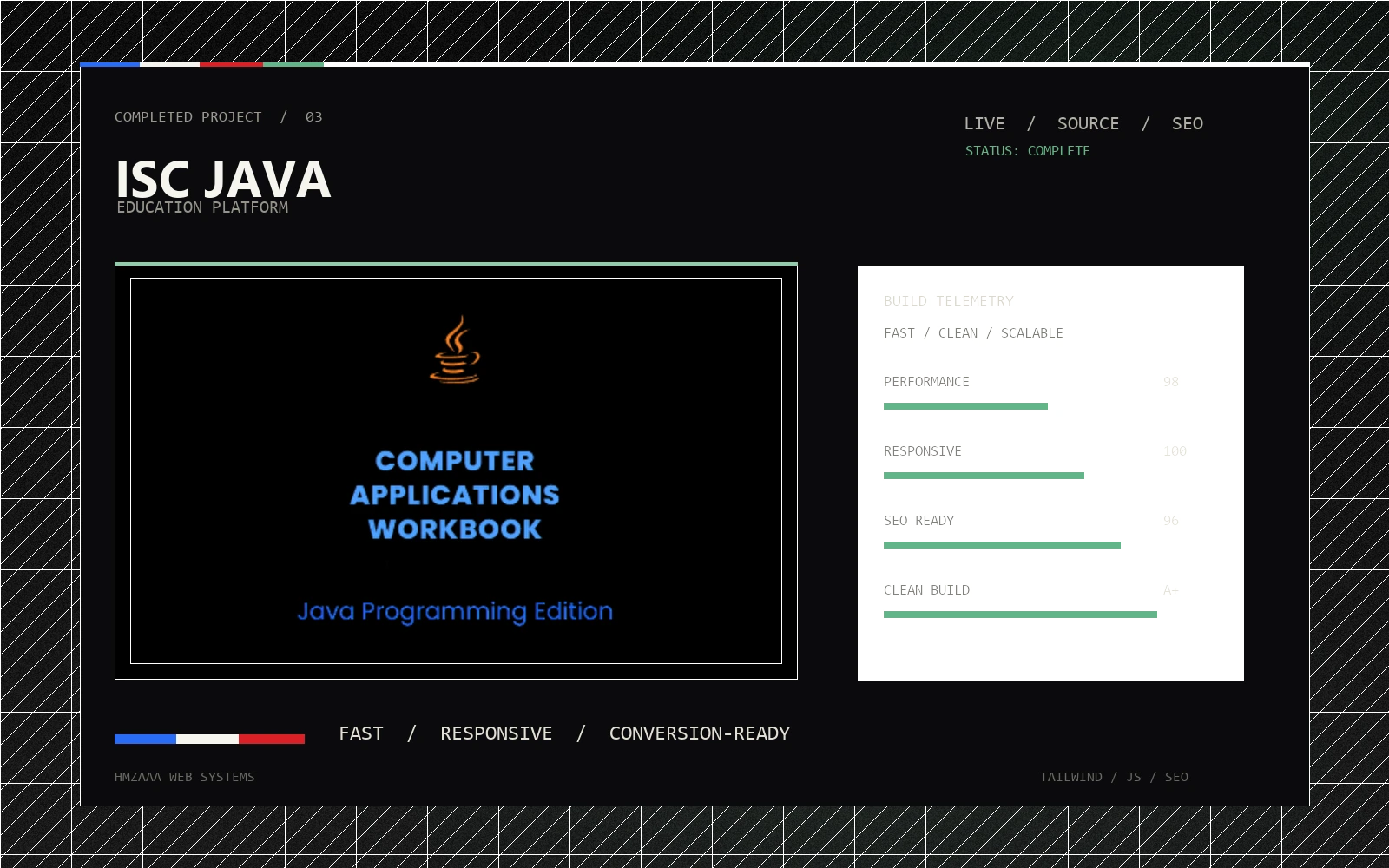 ISC Java website preview mockup