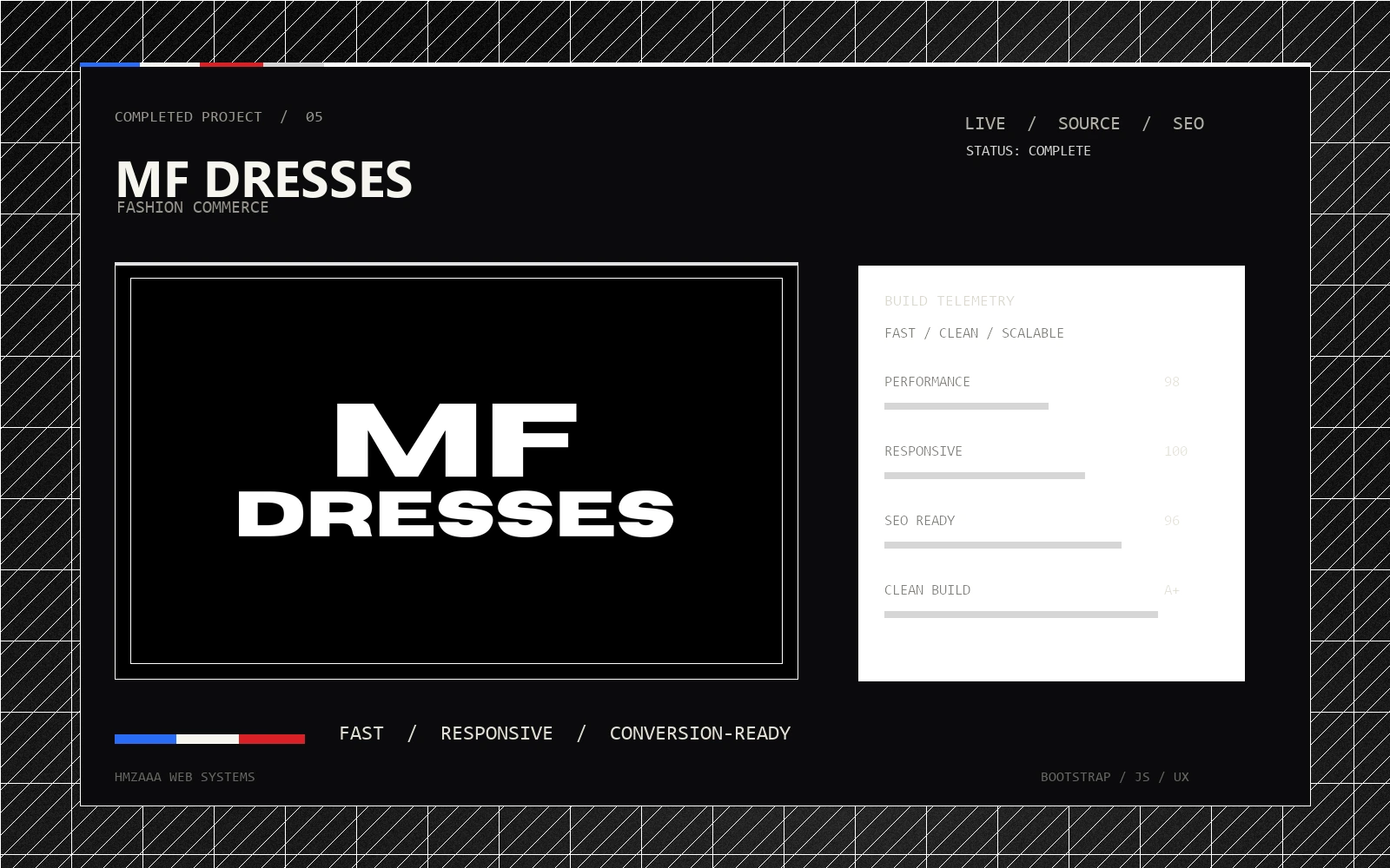 MF Dresses website preview mockup
